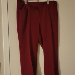 Kasper Women's Straight Leg Pants - Deep Red
